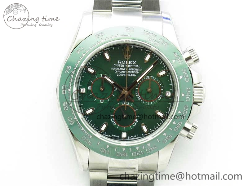 Daytona 116520 Real Ceramic Bezel SS UBF Best Edition Green Stick Markers Dial on SS Bracelet A Durable 2945