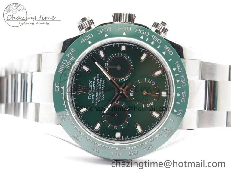 Daytona 116520 Real Ceramic Bezel SS UBF Best Edition Green Stick Markers Dial on SS Bracelet A Durable 2945