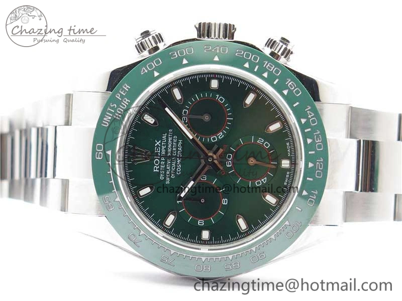 Daytona 116520 Real Ceramic Bezel SS UBF Best Edition Green Stick Markers Dial on SS Bracelet A Durable 2945