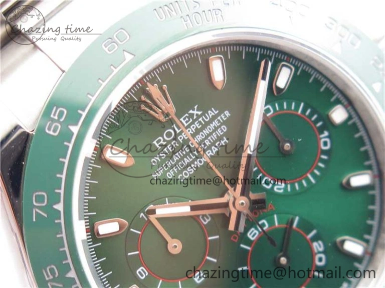 Daytona 116520 Real Ceramic Bezel SS UBF Best Edition Green Stick Markers Dial on SS Bracelet A Durable 2945