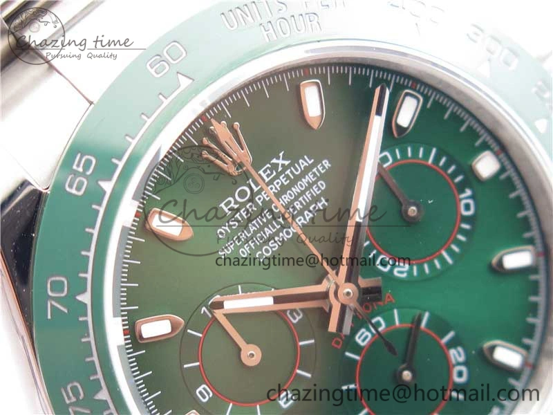 Daytona 116520 Real Ceramic Bezel SS UBF Best Edition Green Stick Markers Dial on SS Bracelet A Durable 2945