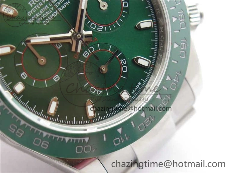Daytona 116520 Real Ceramic Bezel SS UBF Best Edition Green Stick Markers Dial on SS Bracelet A Durable 2945