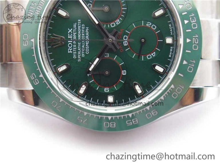Daytona 116520 Real Ceramic Bezel SS UBF Best Edition Green Stick Markers Dial on SS Bracelet A Durable 2945