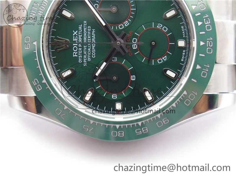 Daytona 116520 Real Ceramic Bezel SS UBF Best Edition Green Stick Markers Dial on SS Bracelet A Durable 2945