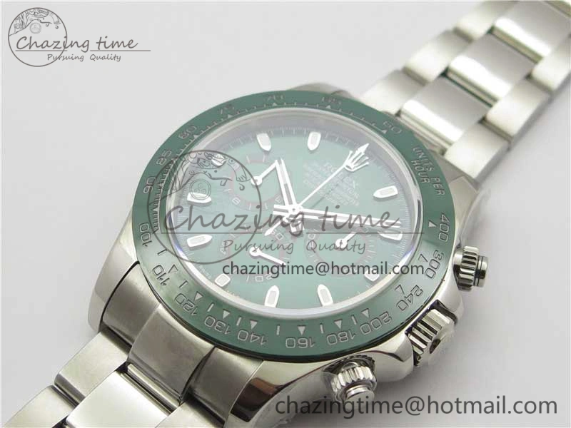Daytona 116520 Real Ceramic Bezel SS UBF Best Edition Green Stick Markers Dial on SS Bracelet A Durable 2945