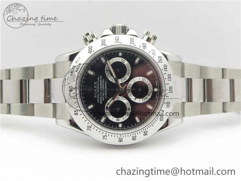 Daytona 116520 SS Noob 1:1 Best Edition Black Stick Dial On SS Bracelet A RelaxedFit 2984