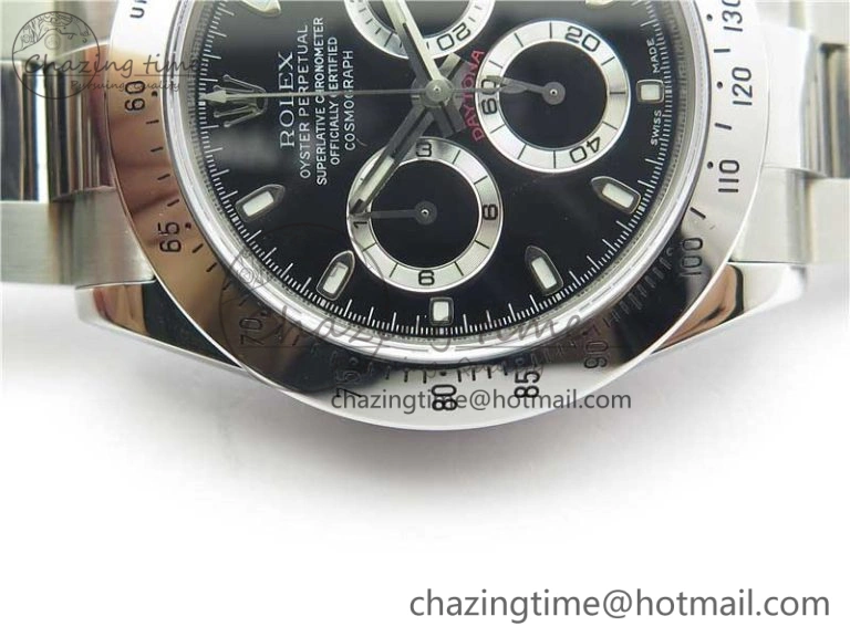 Daytona 116520 SS Noob 1:1 Best Edition Black Stick Dial On SS Bracelet A RelaxedFit 2984