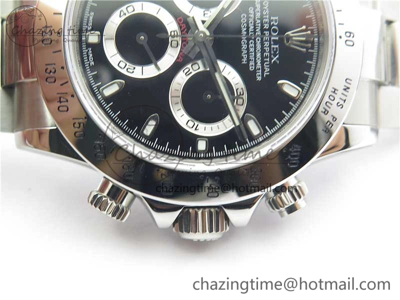 Daytona 116520 SS Noob 1:1 Best Edition Black Stick Dial On SS Bracelet A RelaxedFit 2984