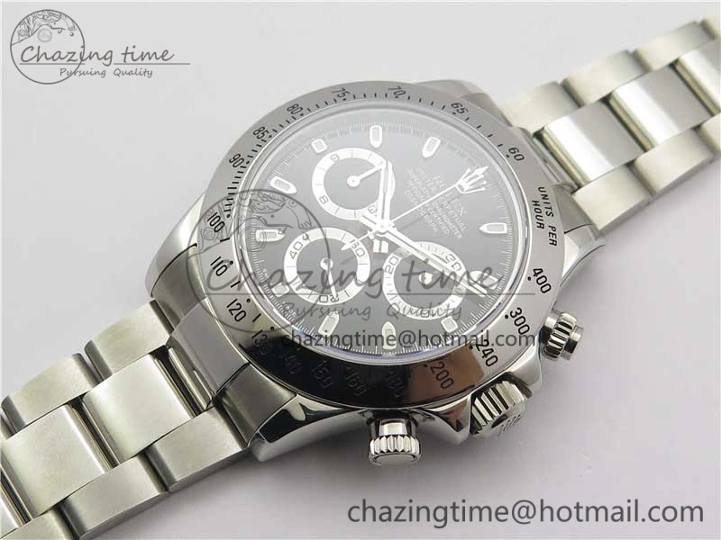 Daytona 116520 SS Noob 1:1 Best Edition Black Stick Dial On SS Bracelet A RelaxedFit 2984