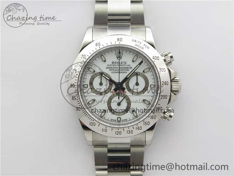 Daytona 116520 SS Noob 1:1 Best Edition White Dial On SS Bracelet A Snug 2986