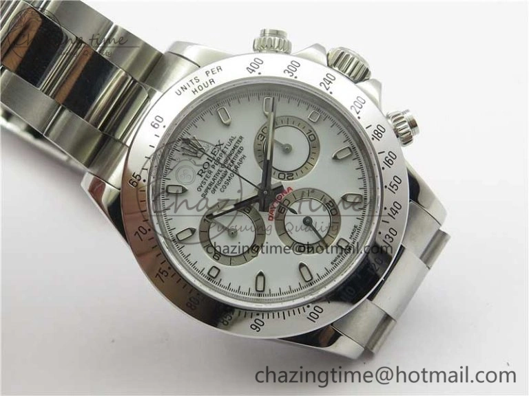 Daytona 116520 SS Noob 1:1 Best Edition White Dial On SS Bracelet A Snug 2986
