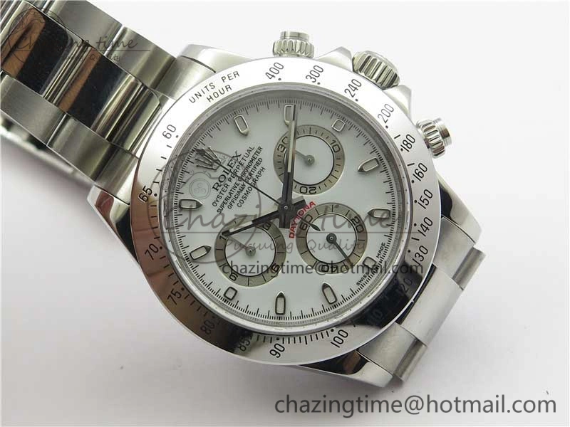 Daytona 116520 SS Noob 1:1 Best Edition White Dial On SS Bracelet A Snug 2986