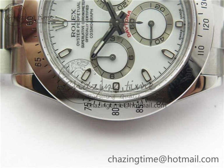 Daytona 116520 SS Noob 1:1 Best Edition White Dial On SS Bracelet A Snug 2986