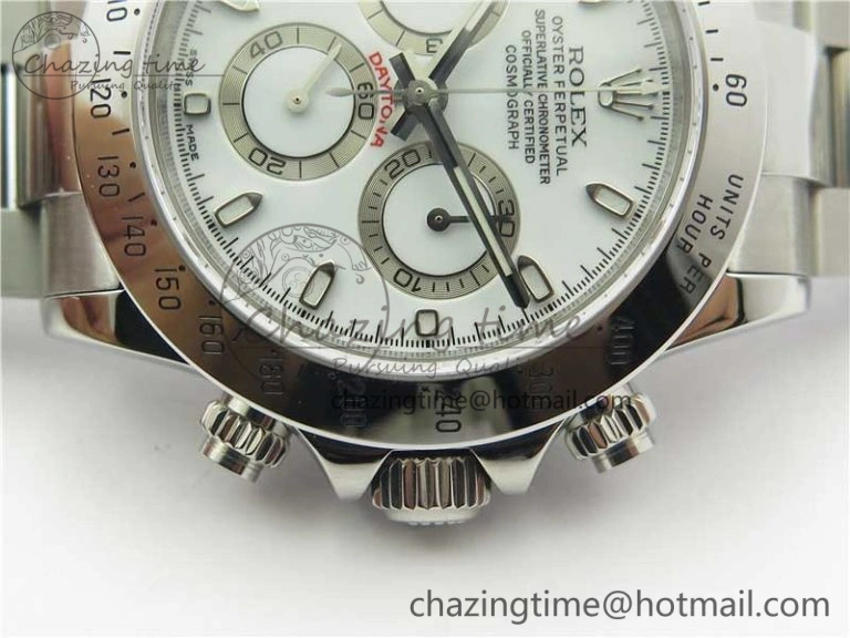 Daytona 116520 SS Noob 1:1 Best Edition White Dial On SS Bracelet A Snug 2986