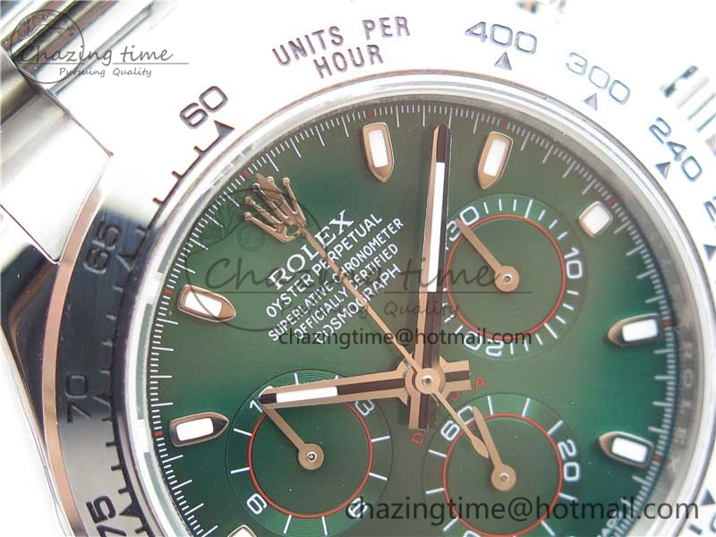 Daytona 116520 SS UBF Best Edition Green Stick Markers Dial on SS Bracelet A MoistureWicking 2949