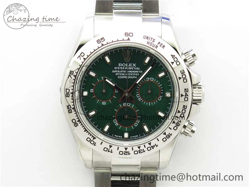 Daytona 116520 SS UBF Best Edition Green Stick Markers Dial on SS Bracelet A MoistureWicking 2949