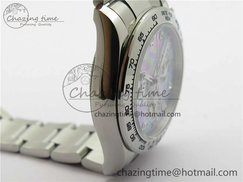 Vibrant Daytona 116520 SS UBF Best Edition Ice Blue MOP Crystal Markers Dial on SS Bracelet A 2938