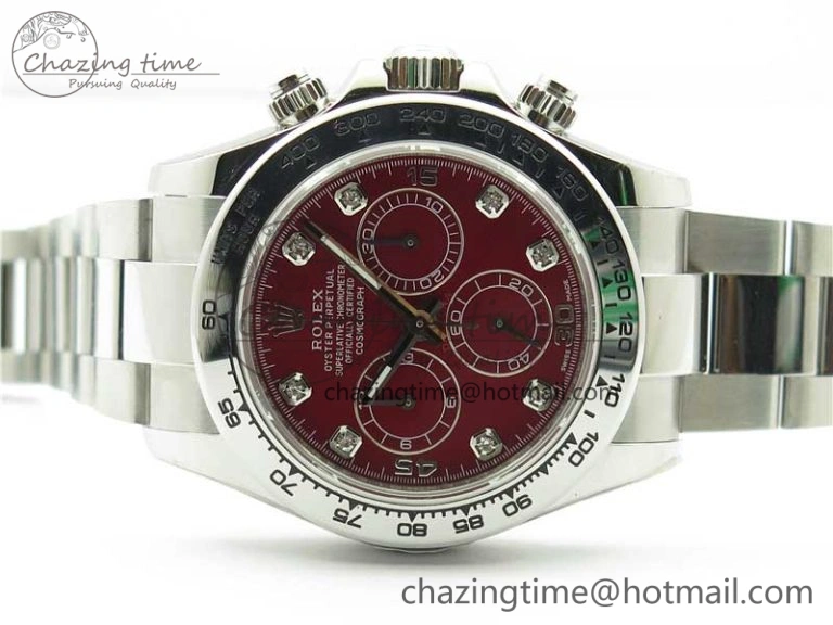 ModernLook Daytona 116520 SS UBF Best Edition Red Diam Markers Dial on SS Bracelet A 2947
