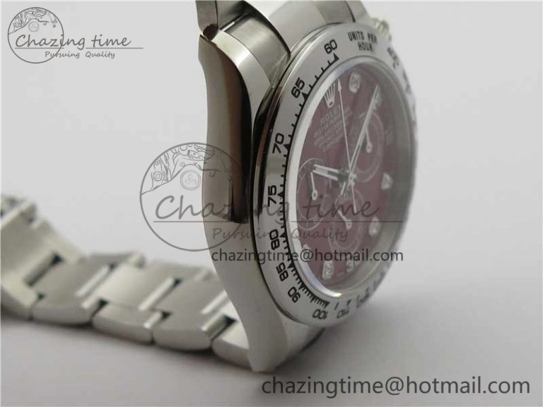 ModernLook Daytona 116520 SS UBF Best Edition Red Diam Markers Dial on SS Bracelet A 2947