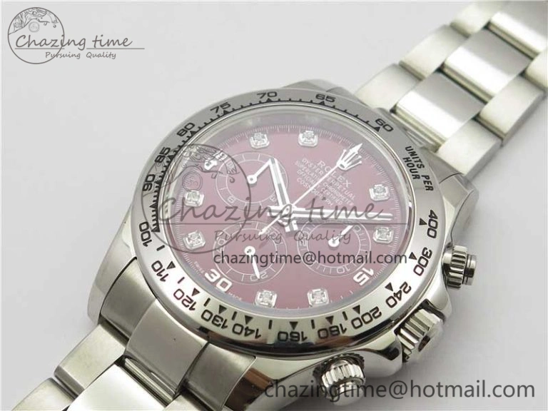 ModernLook Daytona 116520 SS UBF Best Edition Red Diam Markers Dial on SS Bracelet A 2947
