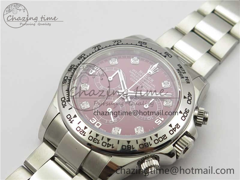 ModernLook Daytona 116520 SS UBF Best Edition Red Diam Markers Dial on SS Bracelet A 2947