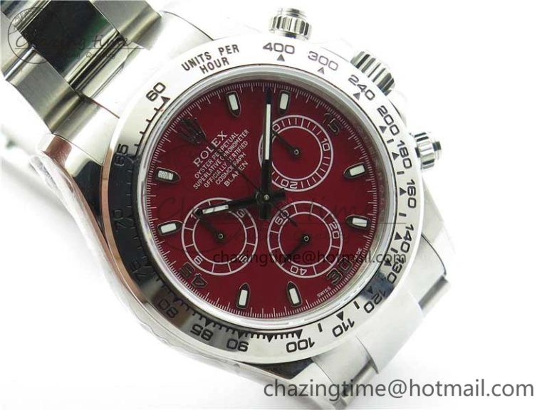 Flexible Daytona 116520 SS UBF Best Edition Red Stick Markers Dial on SS Bracelet A 2951