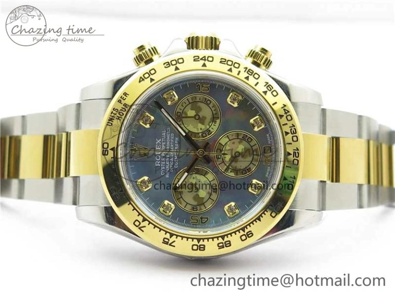 Daytona 116520 SS YG UBF Best Edition Ice Blue MOP Crystal Markers Dial on SS YG Bracelet A Tailored 2936