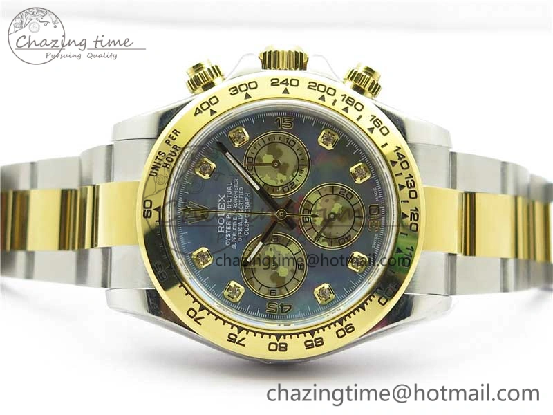 Daytona 116520 SS YG UBF Best Edition Ice Blue MOP Crystal Markers Dial on SS YG Bracelet A Tailored 2936