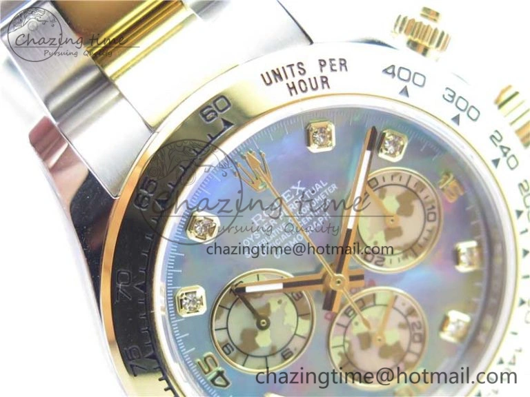 Daytona 116520 SS YG UBF Best Edition Ice Blue MOP Crystal Markers Dial on SS YG Bracelet A Tailored 2936