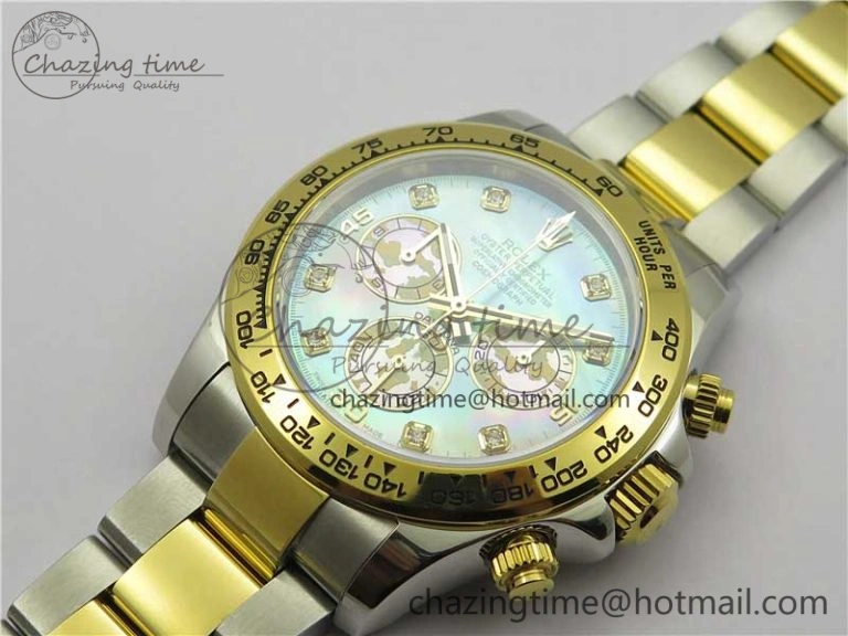 Daytona 116520 SS YG UBF Best Edition Ice Blue MOP Crystal Markers Dial on SS YG Bracelet A Tailored 2936