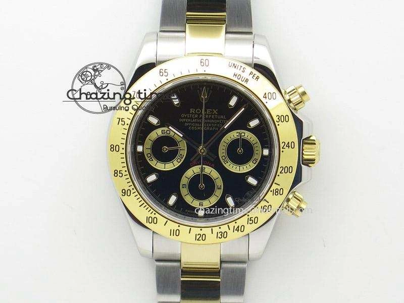 Daytona 116523 SS YG Black Dial On SS YG Bracelet A7750 JF Durable 4029