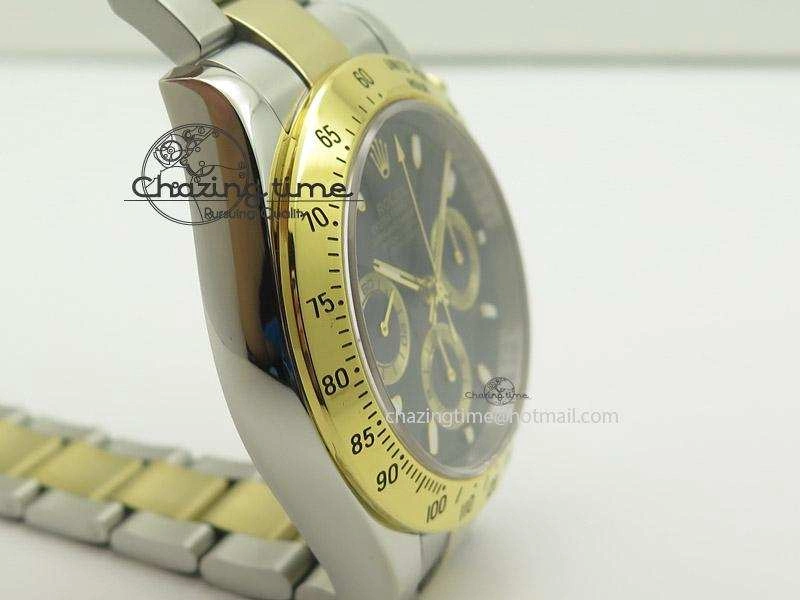 Daytona 116523 SS YG Black Dial On SS YG Bracelet A7750 JF Durable 4029
