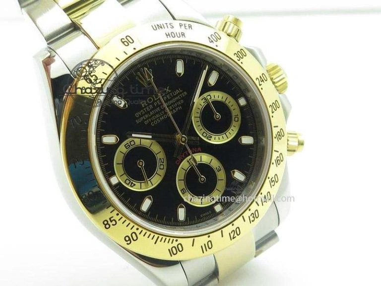 Daytona 116523 SS YG Black Dial On SS YG Bracelet A7750 JF Durable 4029
