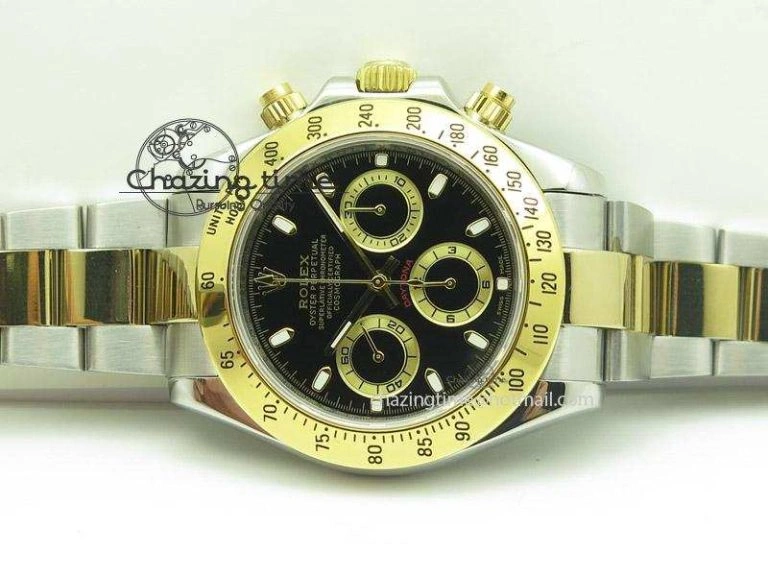 Daytona 116523 SS YG Black Dial On SS YG Bracelet A7750 JF Durable 4029