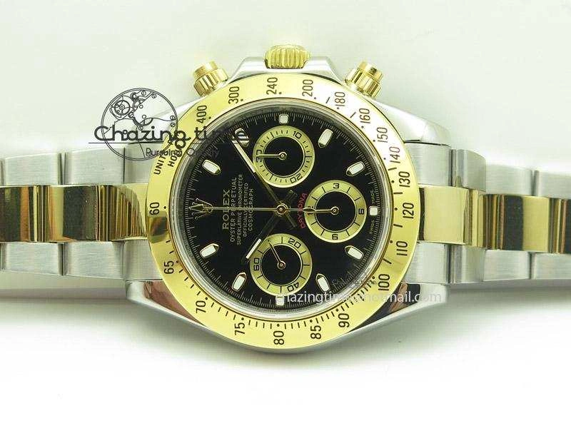 Daytona 116523 SS YG Black Dial On SS YG Bracelet A7750 JF Durable 4029