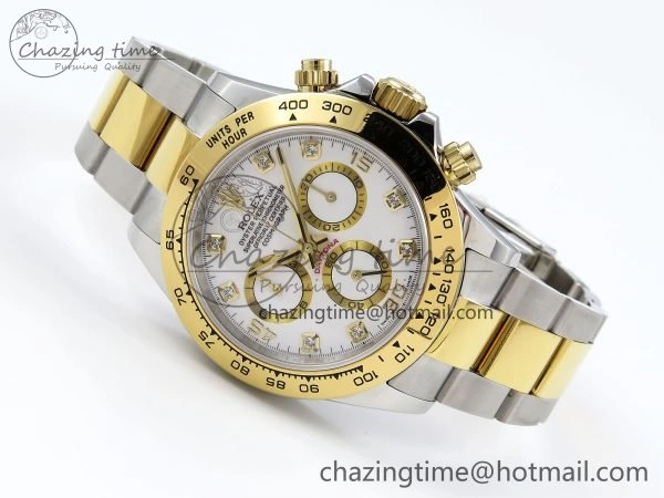 Daytona 116523 SS YG VRF 1:1 Best Edition White Diamonds Dial on SS YG Bracelet A Original 1644