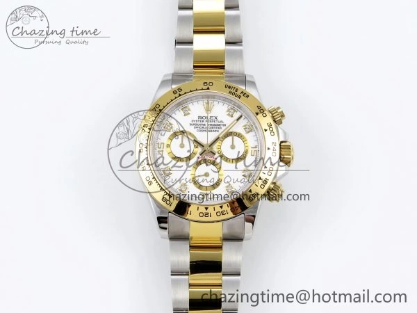 Daytona 116523 SS YG VRF 1:1 Best Edition White Diamonds Dial on SS YG Bracelet A Original 1644