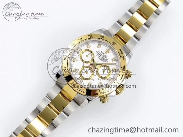 Daytona 116523 SS YG VRF 1:1 Best Edition White Diamonds Dial on SS YG Bracelet A Original 1644