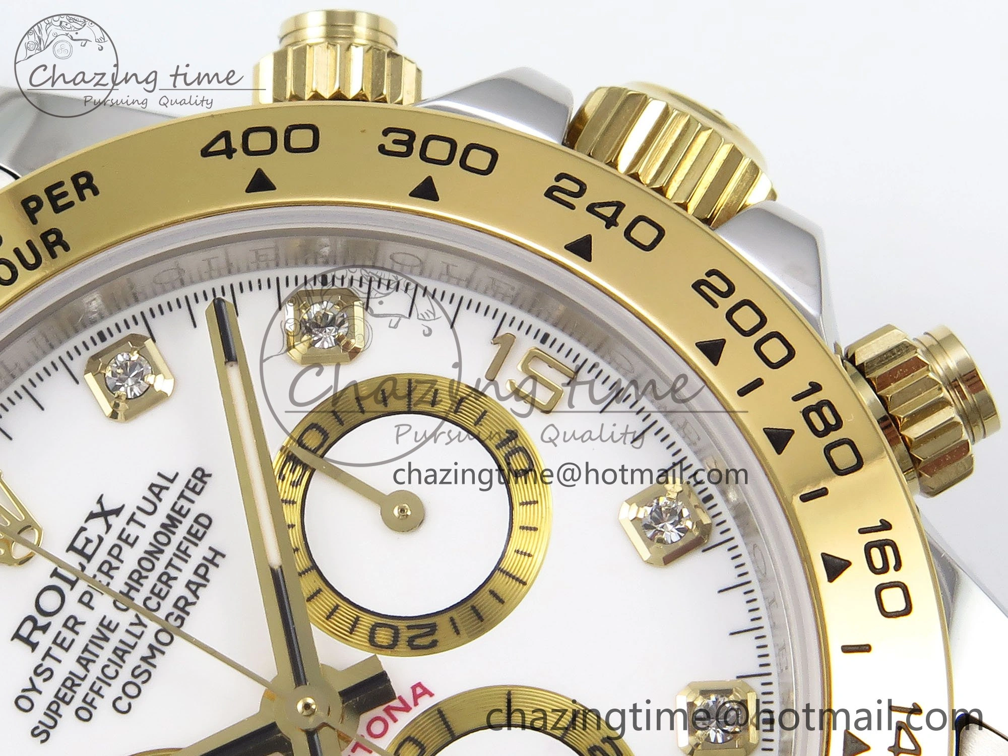 Daytona 116523 SS YG VRF 1:1 Best Edition White Diamonds Dial on SS YG Bracelet A Original 1644