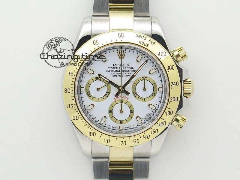 SportInspired Daytona 116523 SS YG White Dial On SS YG Bracelet A7750 JF 4028