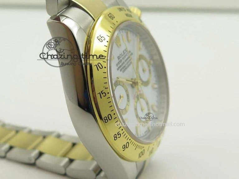 SportInspired Daytona 116523 SS YG White Dial On SS YG Bracelet A7750 JF 4028