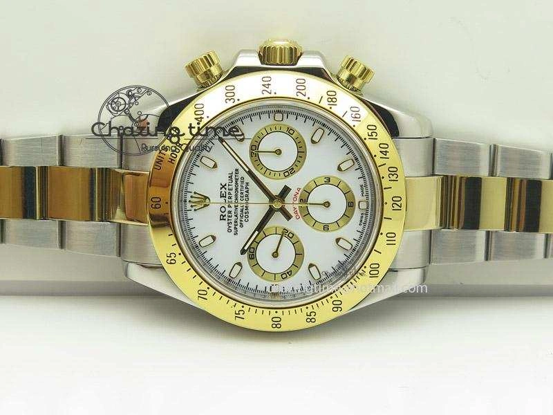 SportInspired Daytona 116523 SS YG White Dial On SS YG Bracelet A7750 JF 4028