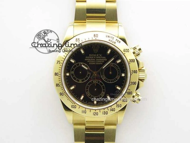 Sophisticated Daytona 116523 YG JF Best Edition Black Dial On YG Bracelet A 3817