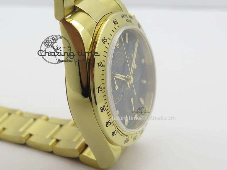 Sophisticated Daytona 116523 YG JF Best Edition Black Dial On YG Bracelet A 3817