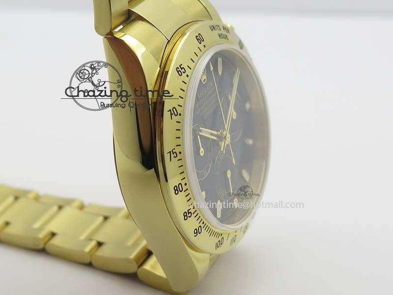 Sophisticated Daytona 116523 YG JF Best Edition Black Dial On YG Bracelet A 3817