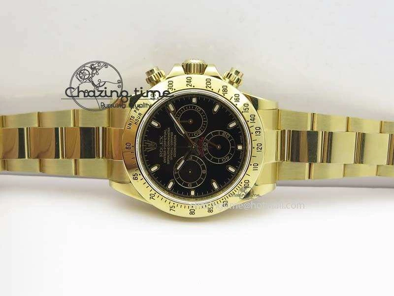 Sophisticated Daytona 116523 YG JF Best Edition Black Dial On YG Bracelet A 3817