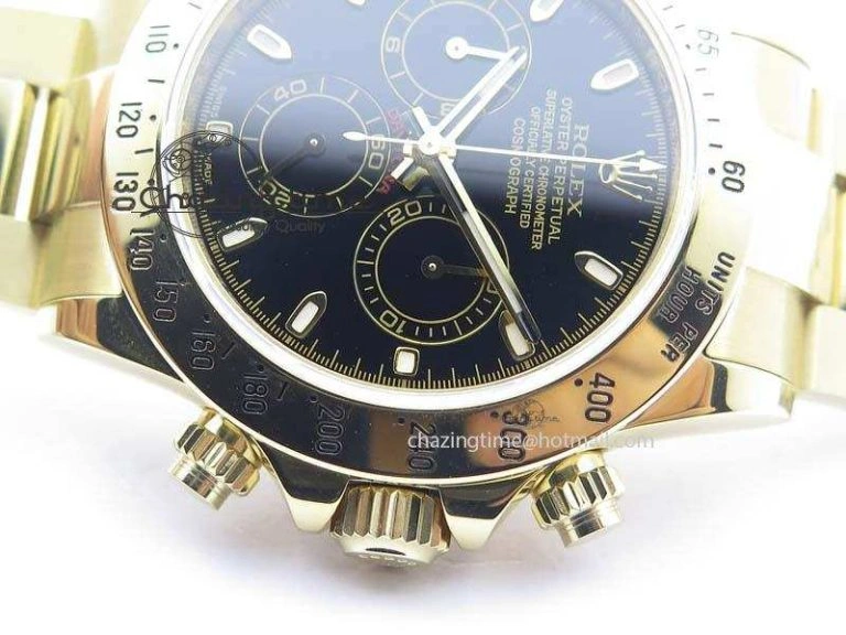 Sophisticated Daytona 116523 YG JF Best Edition Black Dial On YG Bracelet A 3817
