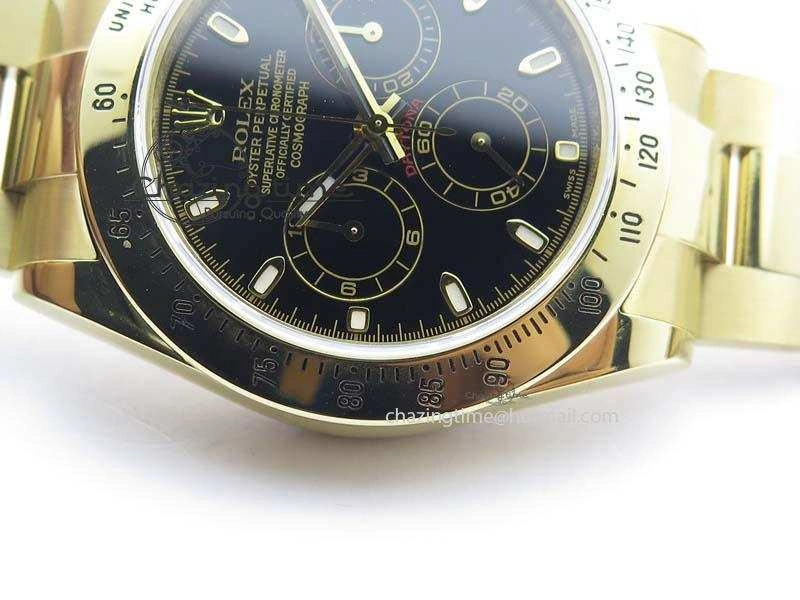 Sophisticated Daytona 116523 YG JF Best Edition Black Dial On YG Bracelet A 3817