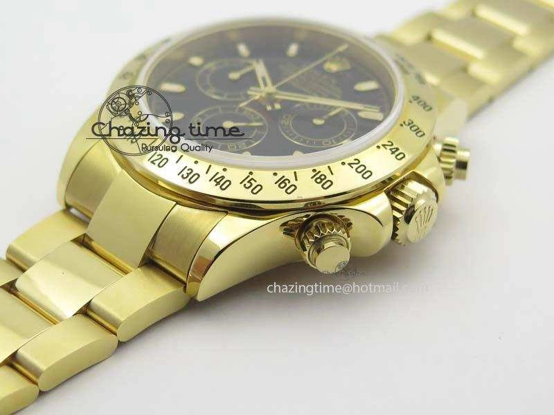 Sophisticated Daytona 116523 YG JF Best Edition Black Dial On YG Bracelet A 3817