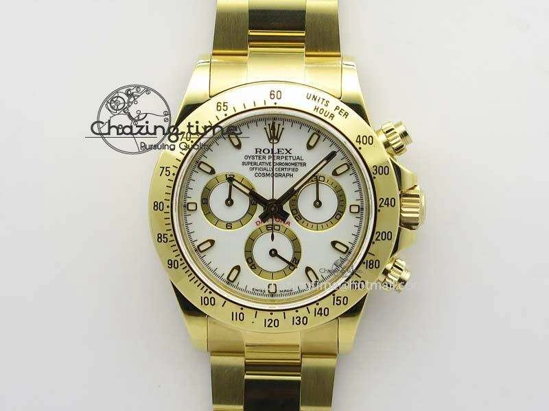 Reliable Daytona 116523 YG JF Best Edition White Dial On YG Bracelet A 3820